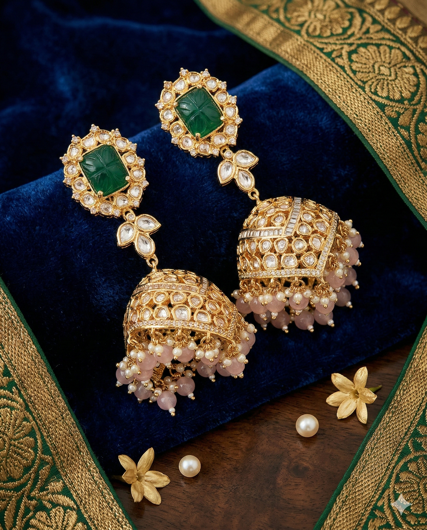 THE BUTTERFLY EFFECT- Earrings wirth emerald green