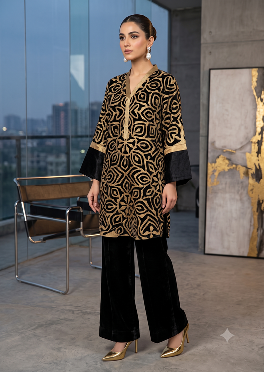 ASHJAIN SAFWAN - Black gold ralli work