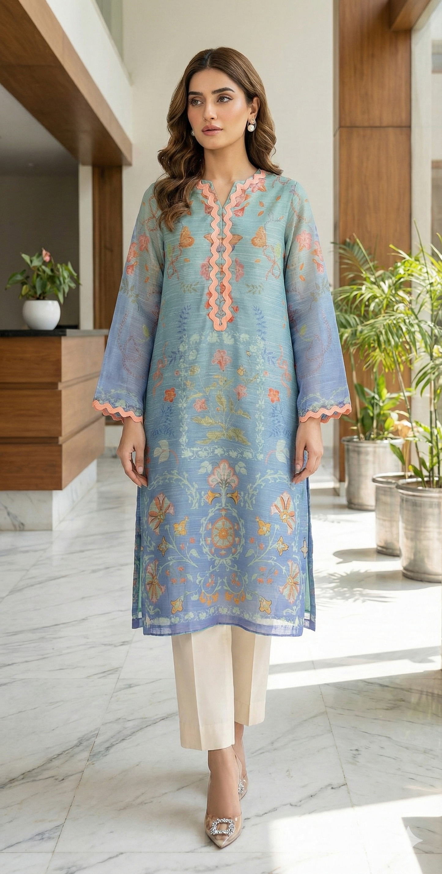 ZURI BY ZAINAB- Blue floral