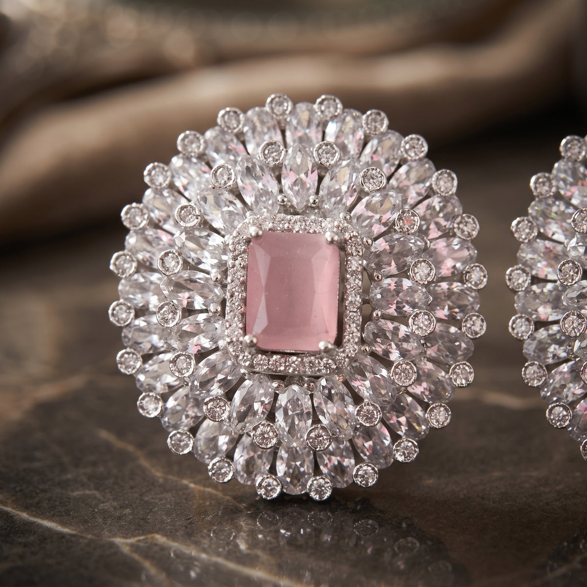 DHALIA BY SEHAR ZAFAR - Pink  zircon round