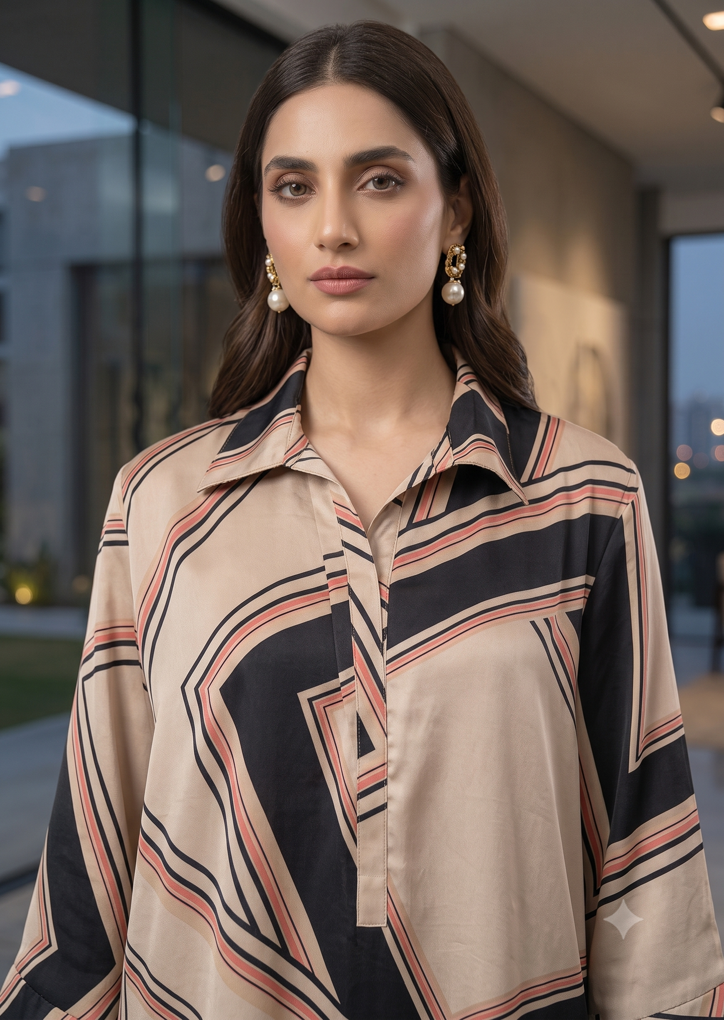 ASHJAIN SAFWAN -Coord set beige / black