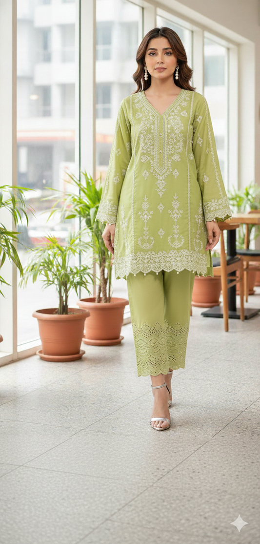 FARAH ZUBAIR - Cotton Silk emb