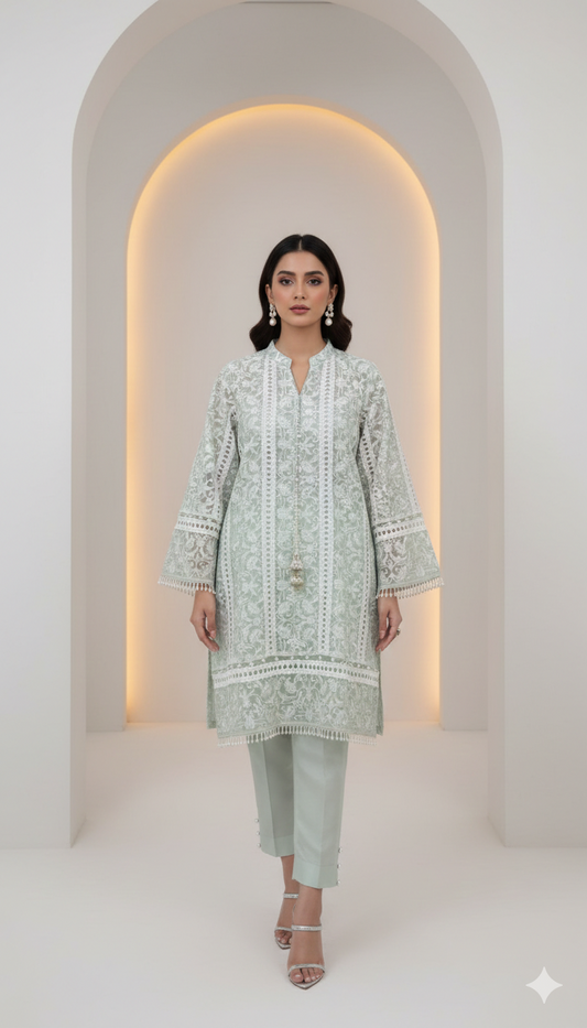 HUE PRET - Mint and white lace