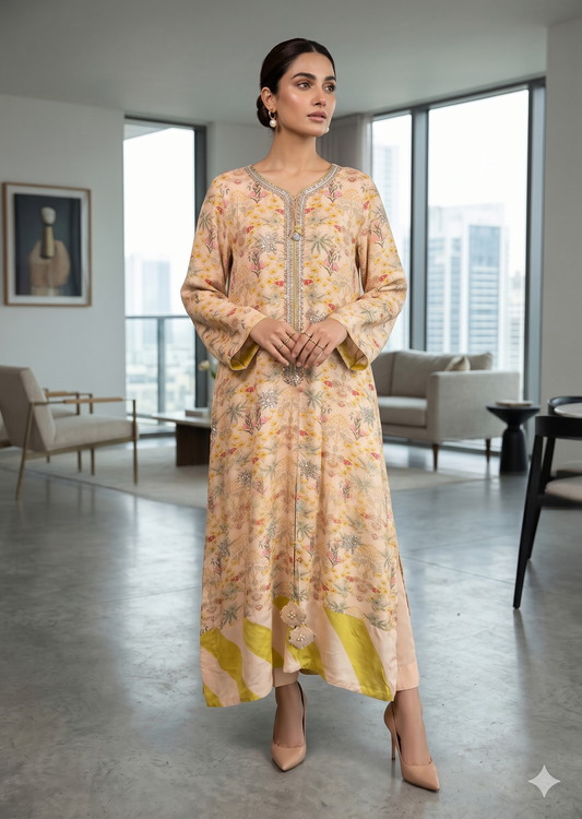 WAJEEHA ANSARI-3 piece  Pure silk hand and zardozi work set