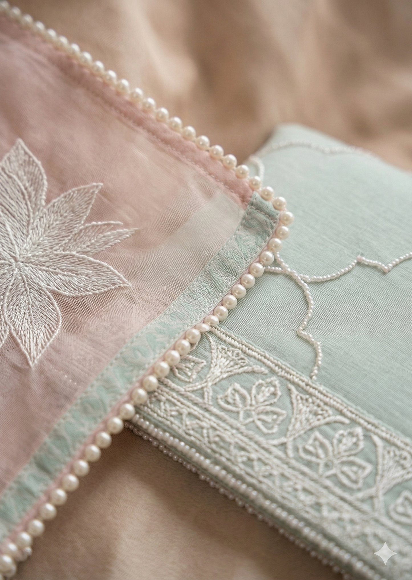 FARAH ZUBAIR -Mint & Rose Petal Ensemble