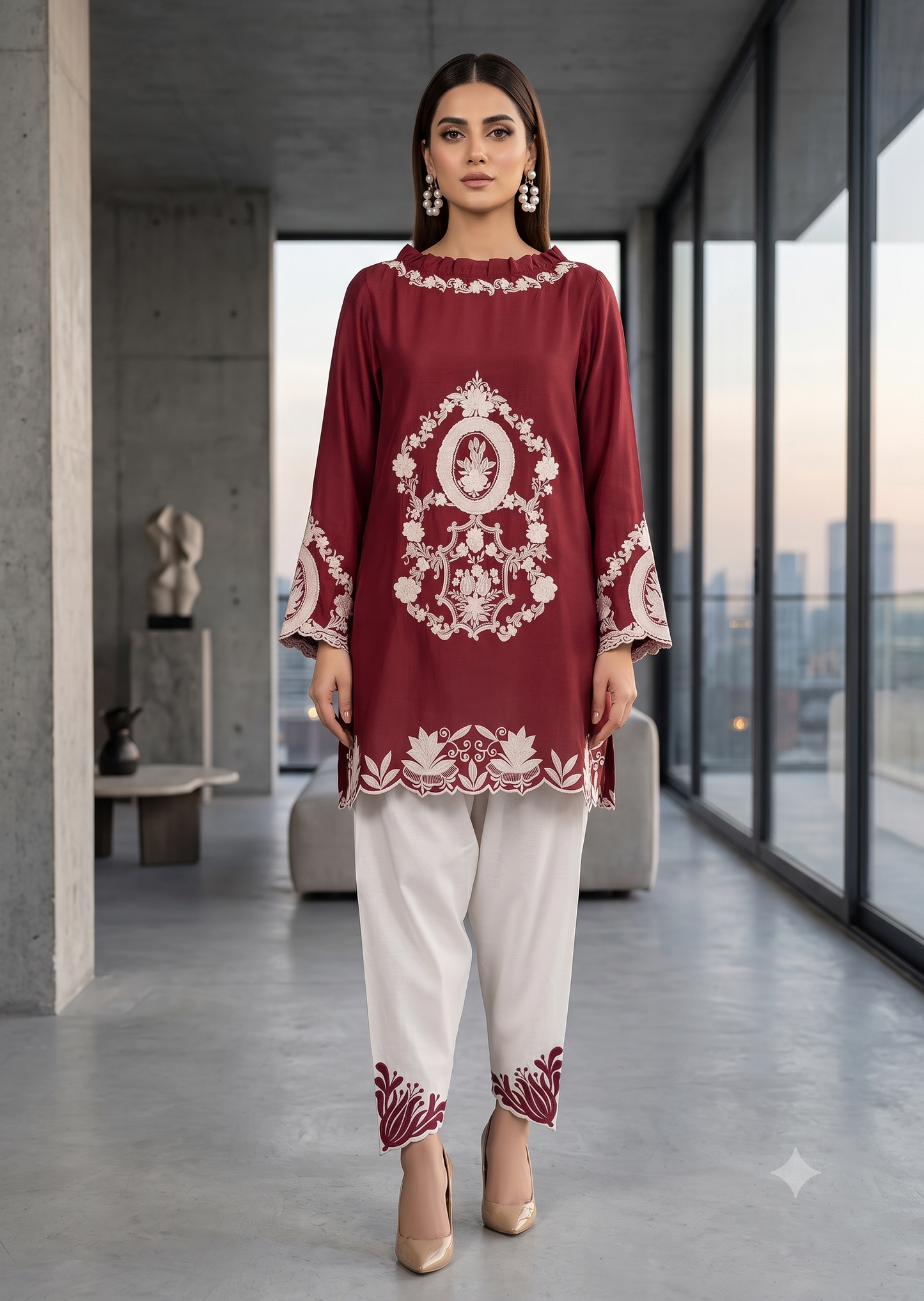 FARAH ZUBAIR- Red emb