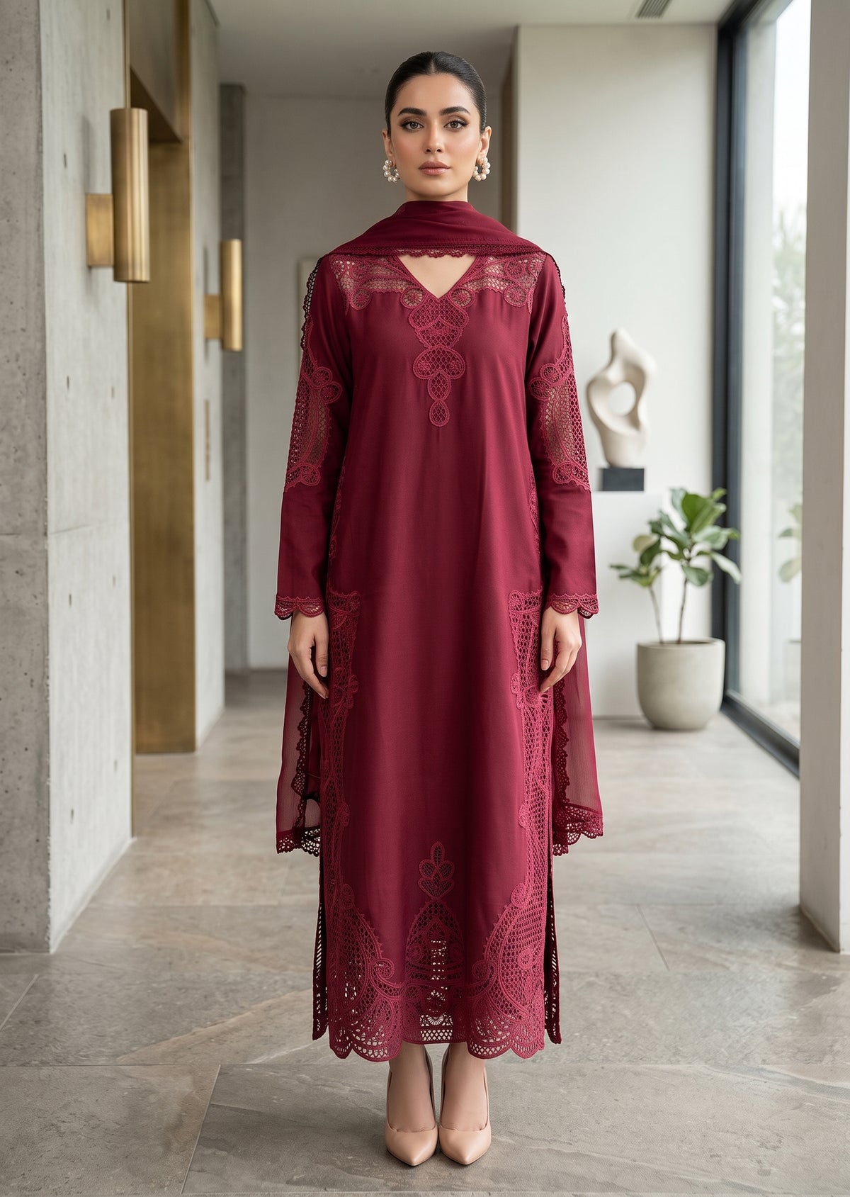 ALEENA FAREENA -Leylak Rust red