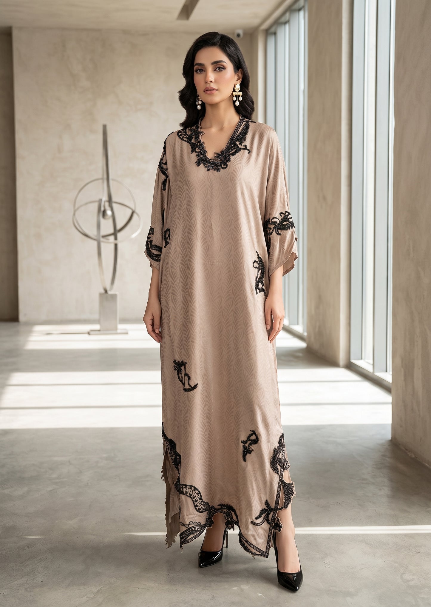 KARISHMA TALREJA- Ecru kaftan