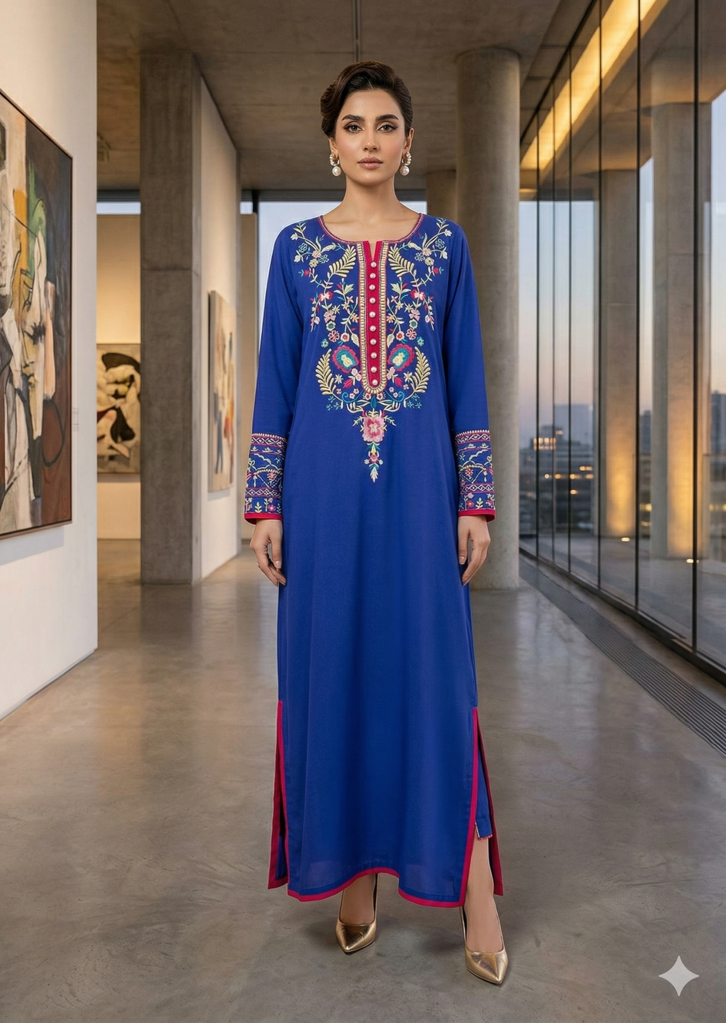 MARIA RAO - Blue colorful emb