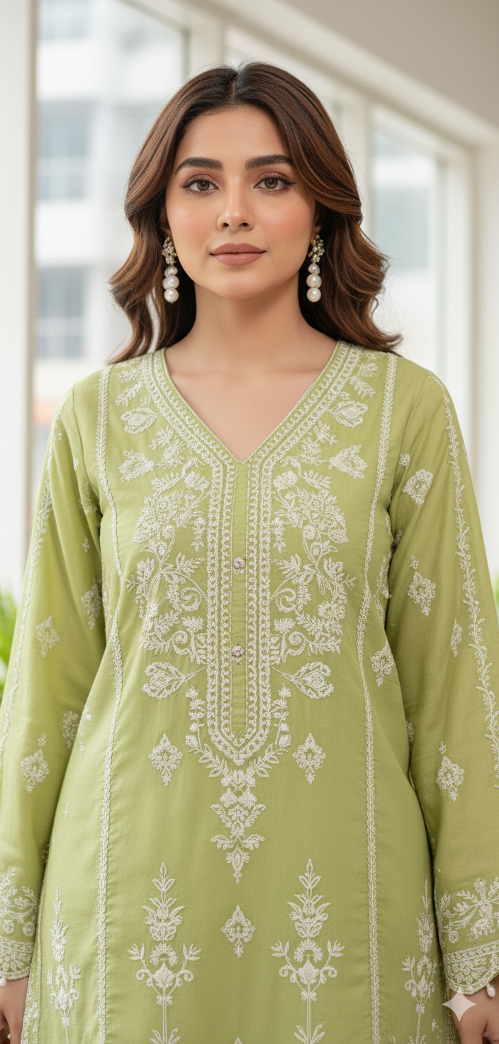 FARAH ZUBAIR - Cotton Silk emb