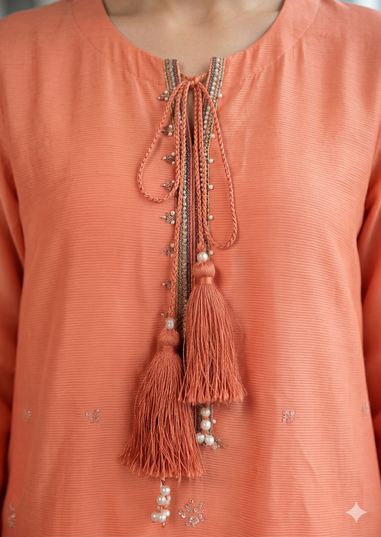 WAJEEHA ANSARI - 3 Piece Silk  mirror set