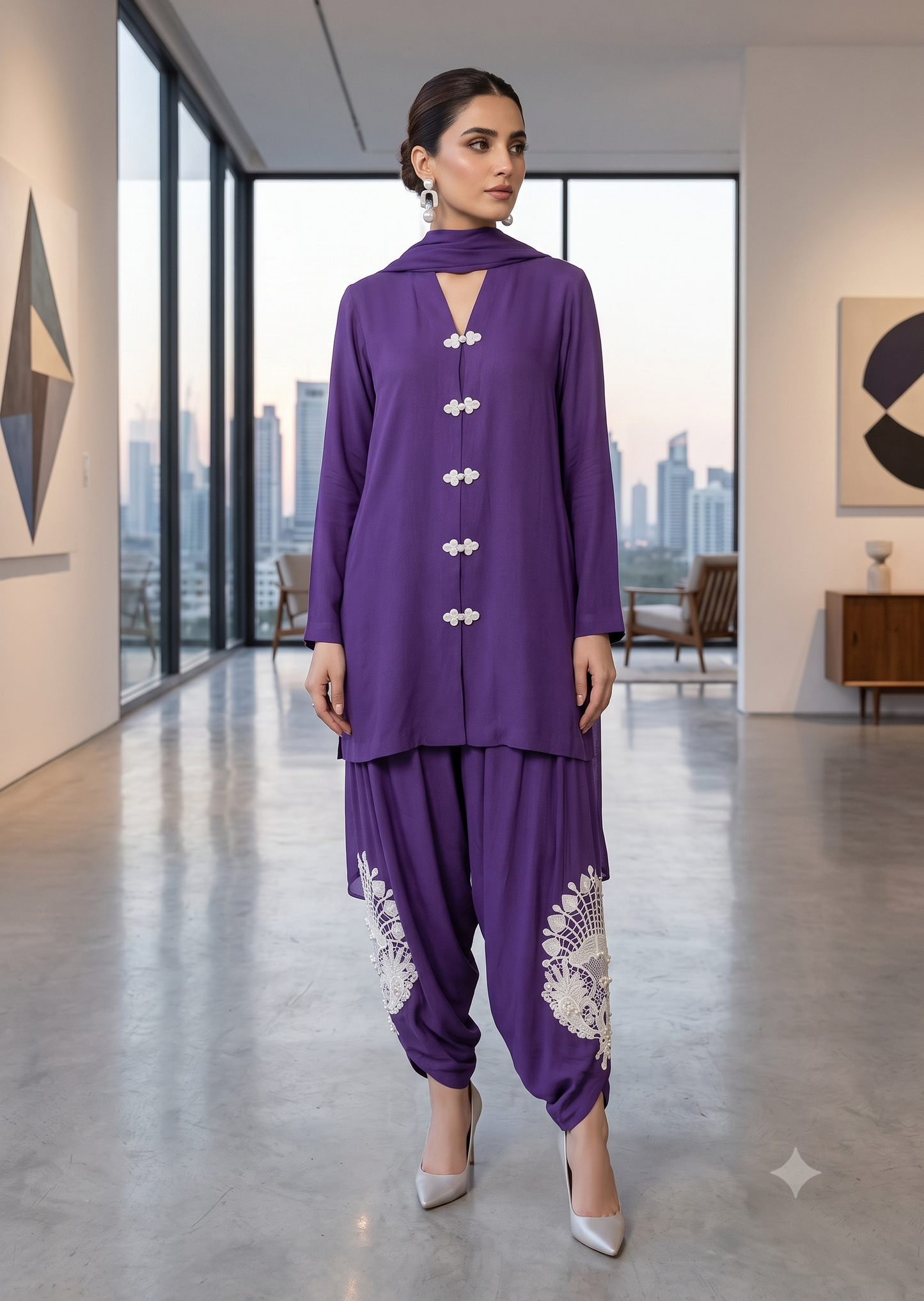 MARIA RAO- Purple chines buttons