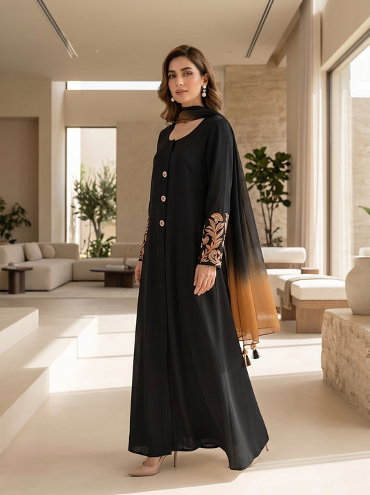 HUMAYUN ALAMGIR ( WOMENSWEAR )-Black coat