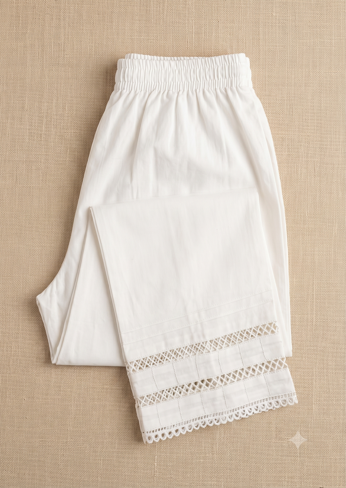 SABEEN MANEKIA - Offwhite Criss-cross lace
