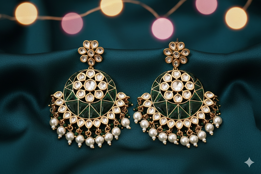 DAHLIA BY SEHAR ZAFAR - Green Jhumkis