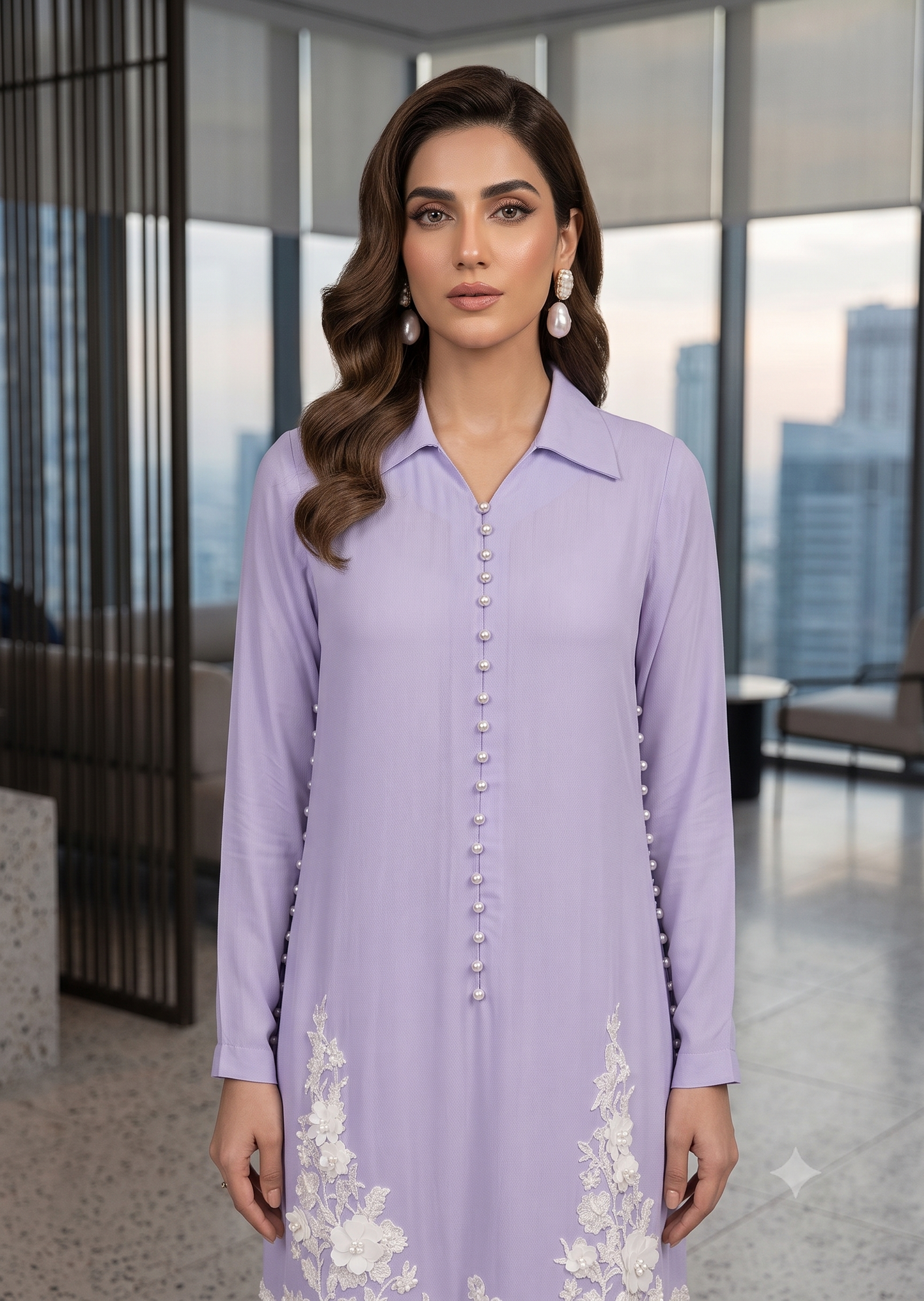 MARIA RAO- Lilac long daman work