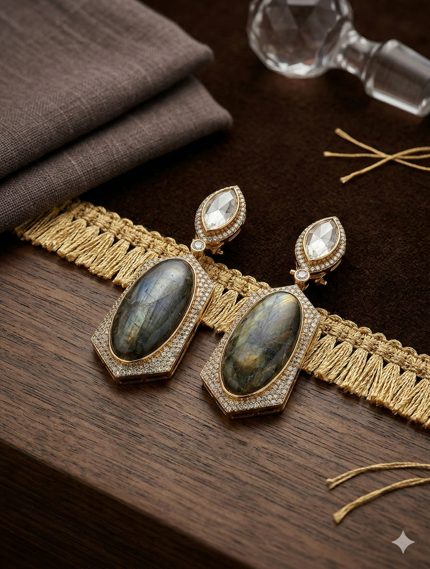 THE BUTTERFLY EFFECT -Droplet earrings in dark green