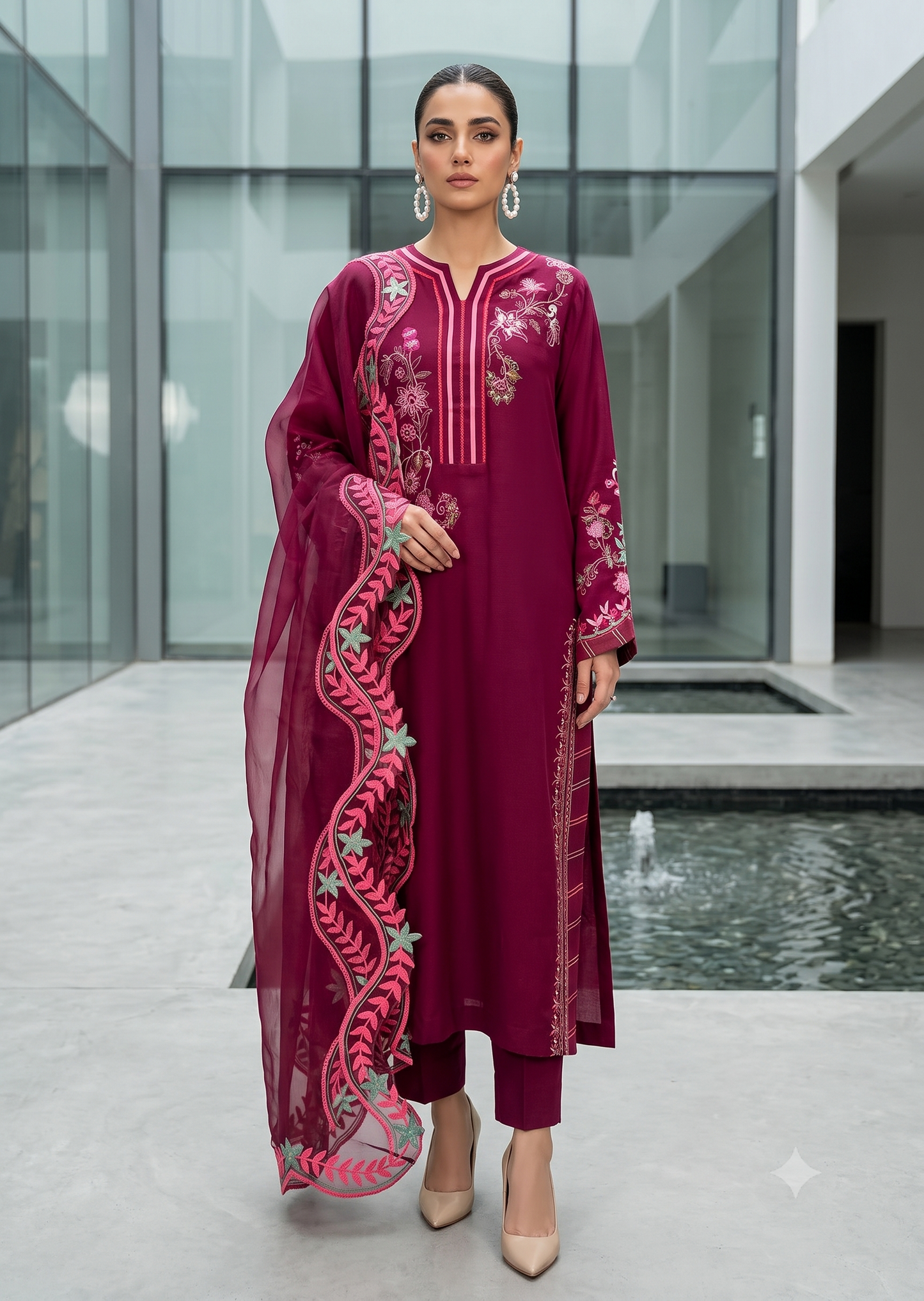 MAHOGANY - Maroon threadwork