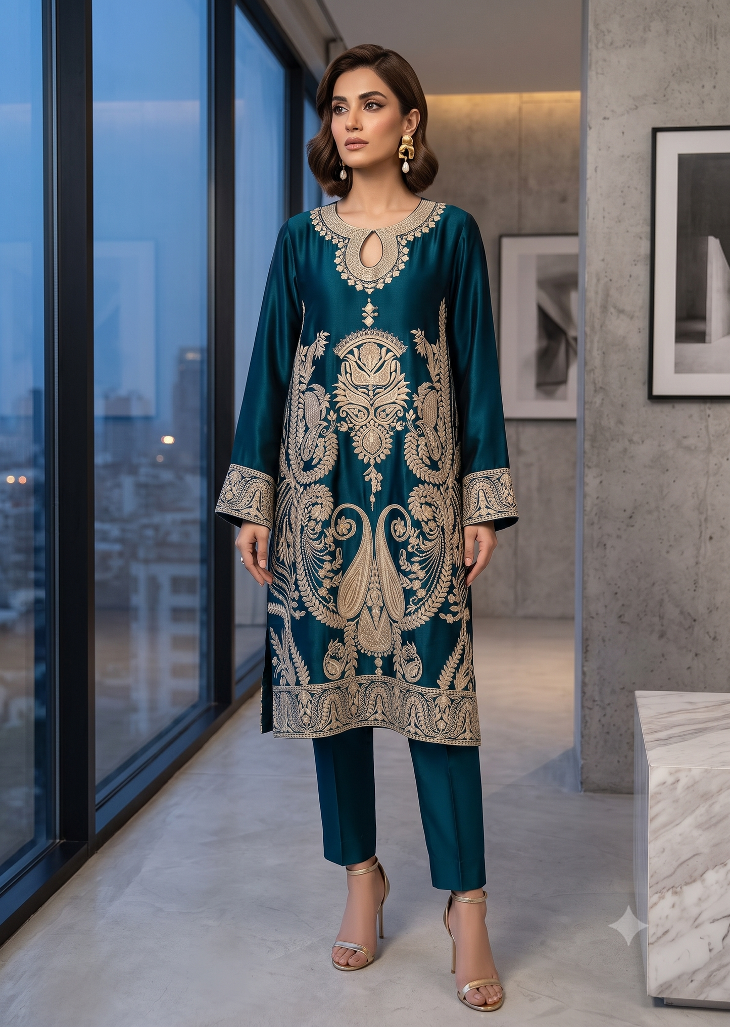 WAJEEHA ANSARI- Green full emb