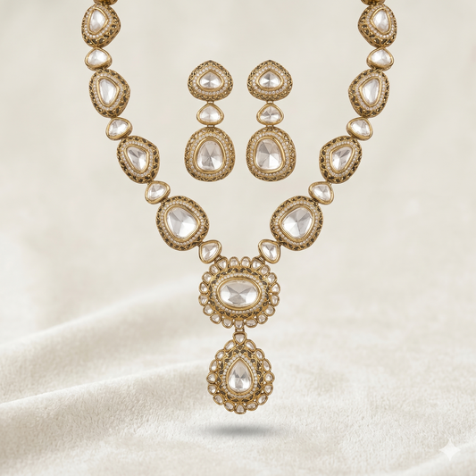THE BUTTERFLY EFFECT - Necklace set big stone white