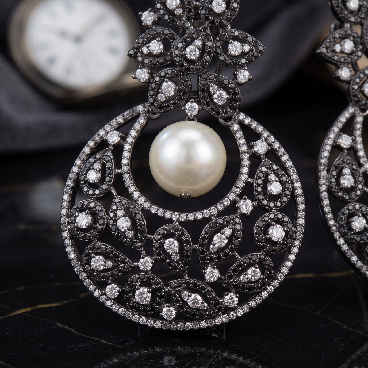 DHALIA BY SEHAR ZAFAR - Grey and pearl round