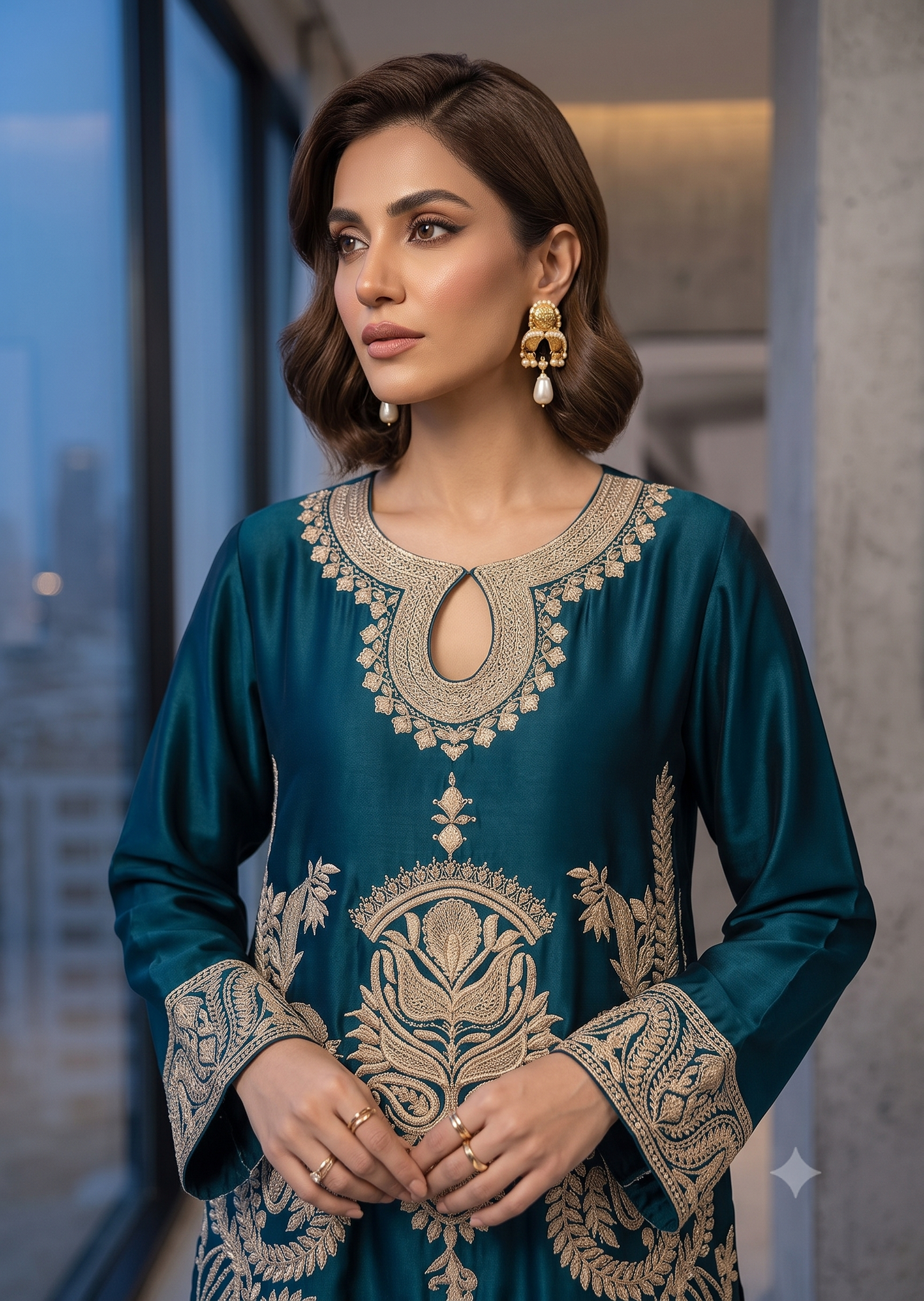 WAJEEHA ANSARI- Green full emb