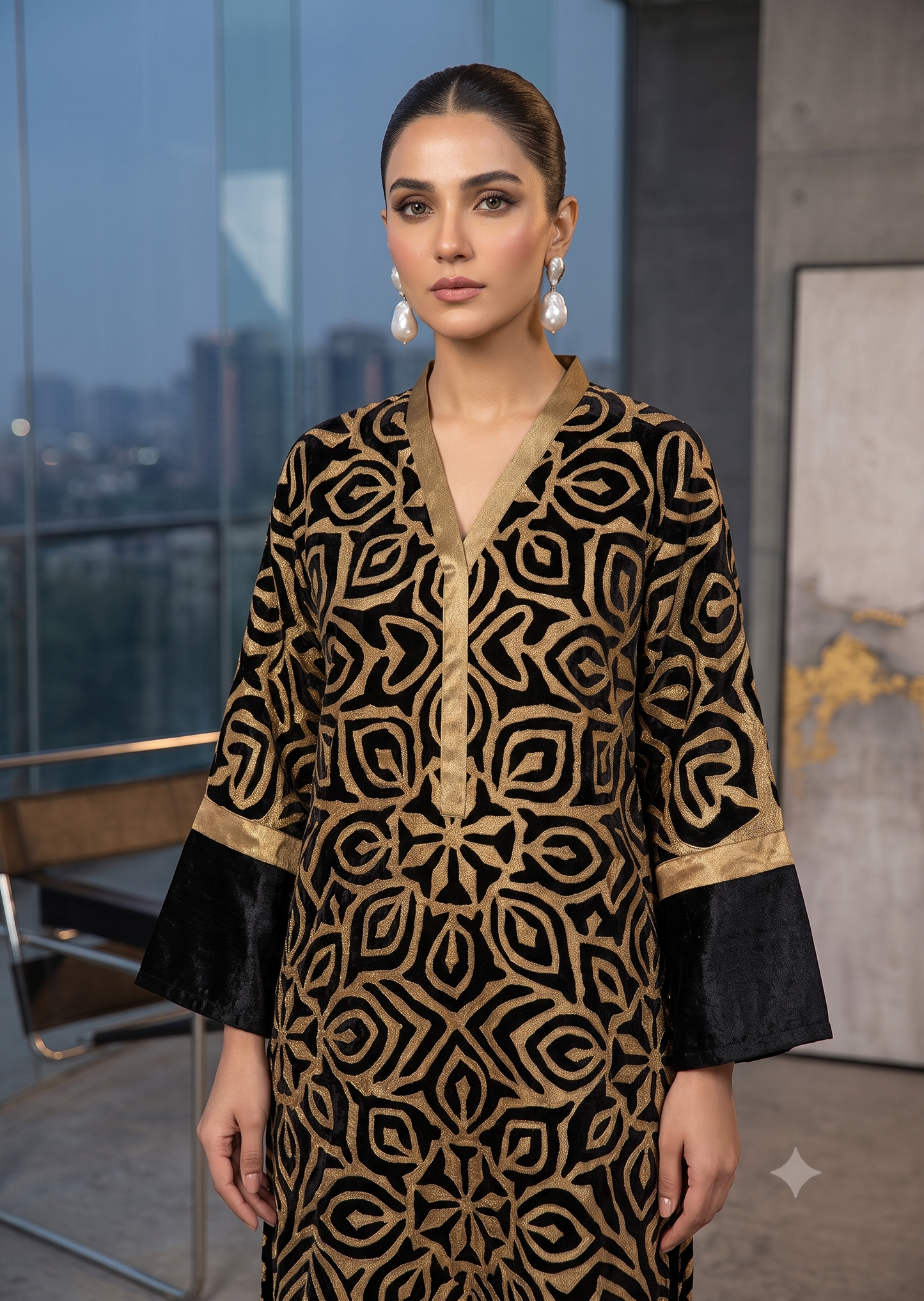 ASHJAIN SAFWAN - Black gold ralli work