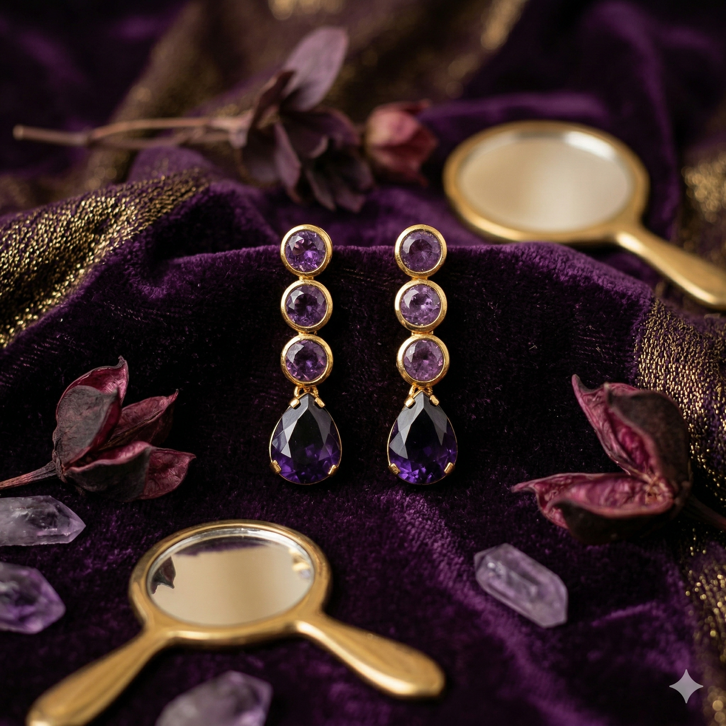 ZAHEEN KAMRAN - Amethyst Earrings