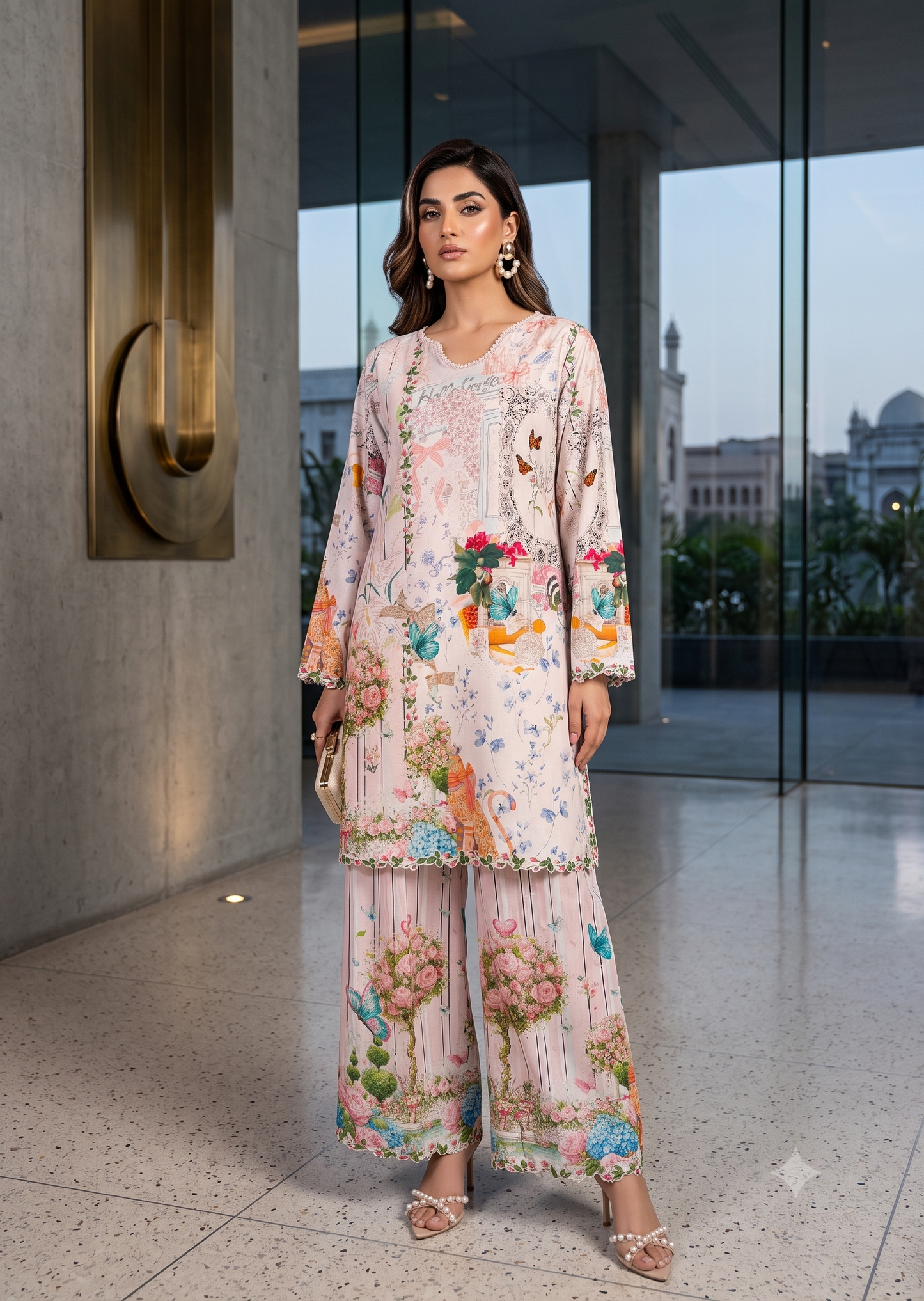 THREADS AND MOTIFS - Light Pink Floral