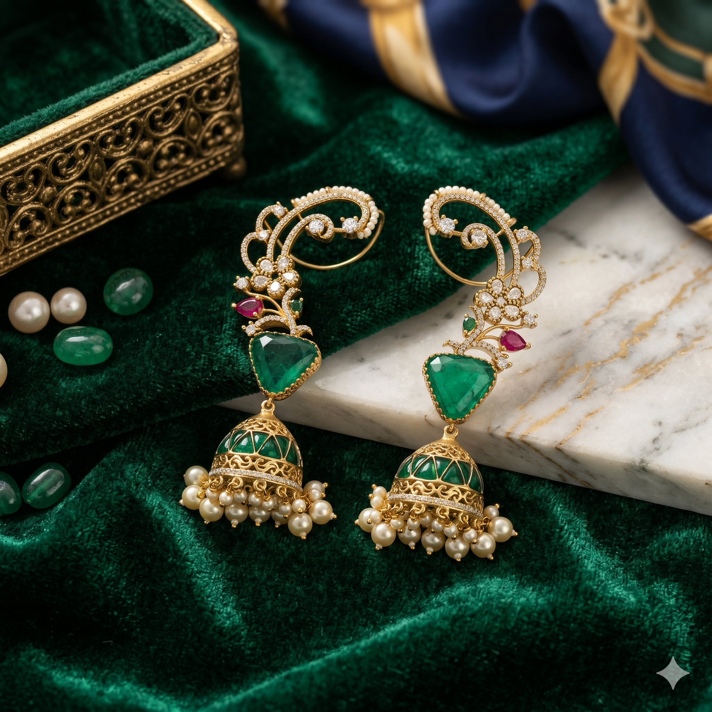 THE BUTTERFLY EFFECT - Green Multi Earrings Cuff