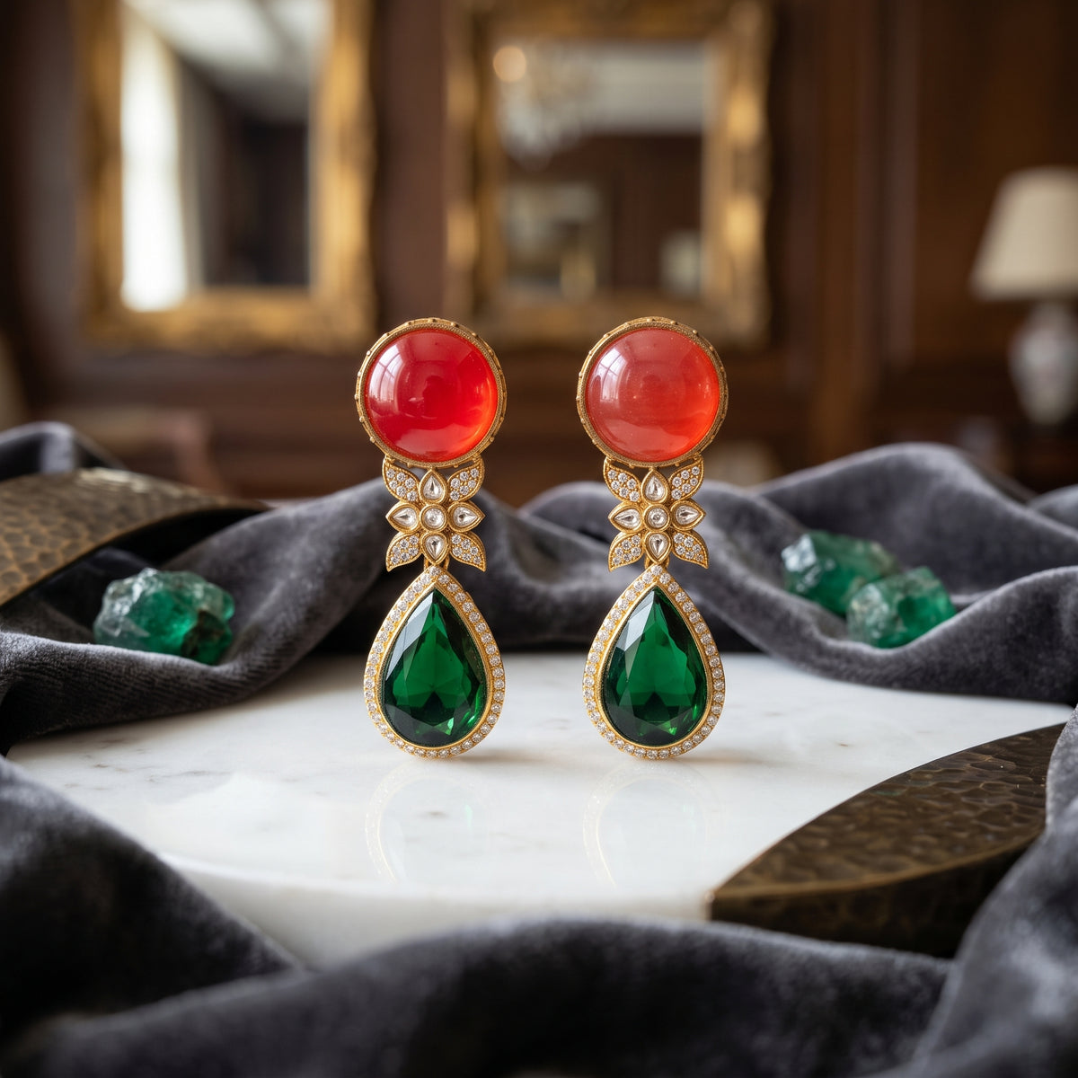 DHALIA BY SEHAR ZAFAR - Orange and green