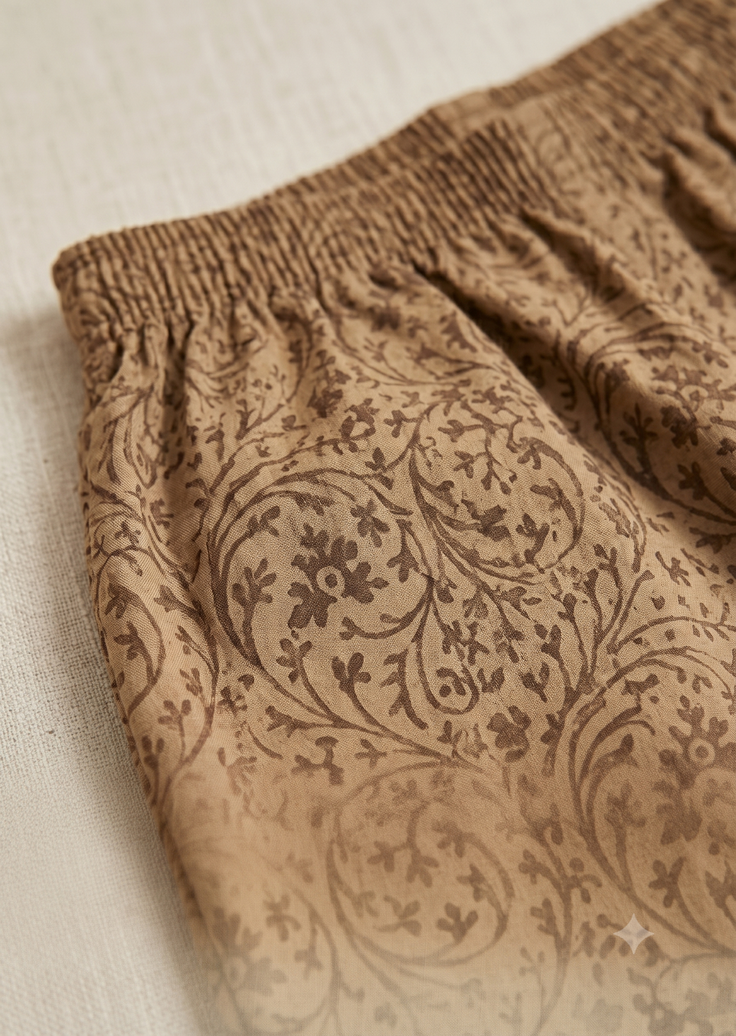 SABEEN MANEKIA - Beige Block Print Pant