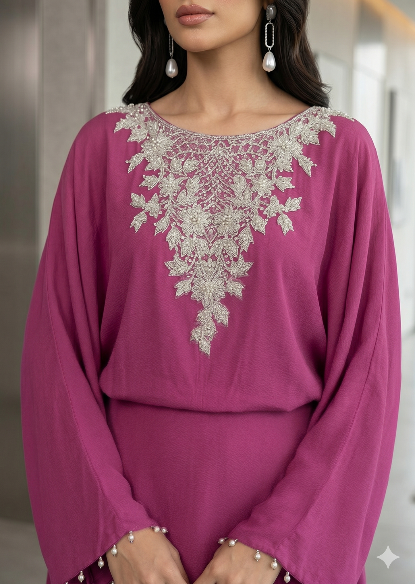 MARIA RAO - Magenta Poncho Style