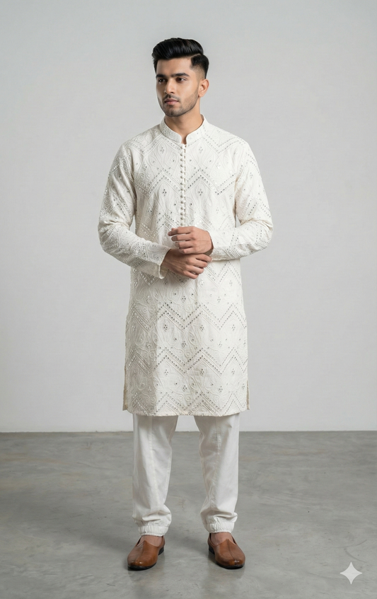 HUMAYUN ALAMGIR (MENSWEAR)-Ivory Khumar