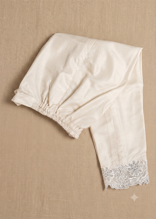 SABEEN MANEKIA - Offwhite cut work  leaves pants