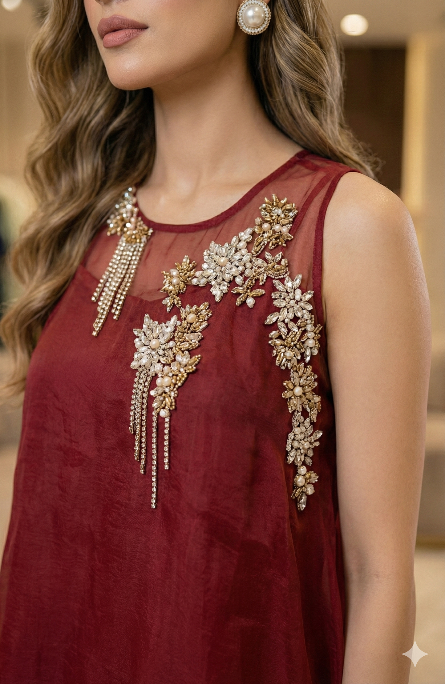 SAMMY K- Maroon sleeveless