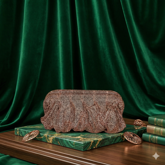 DAHLIA BY SEHAR ZAFAR - Champagne Stone Clutches