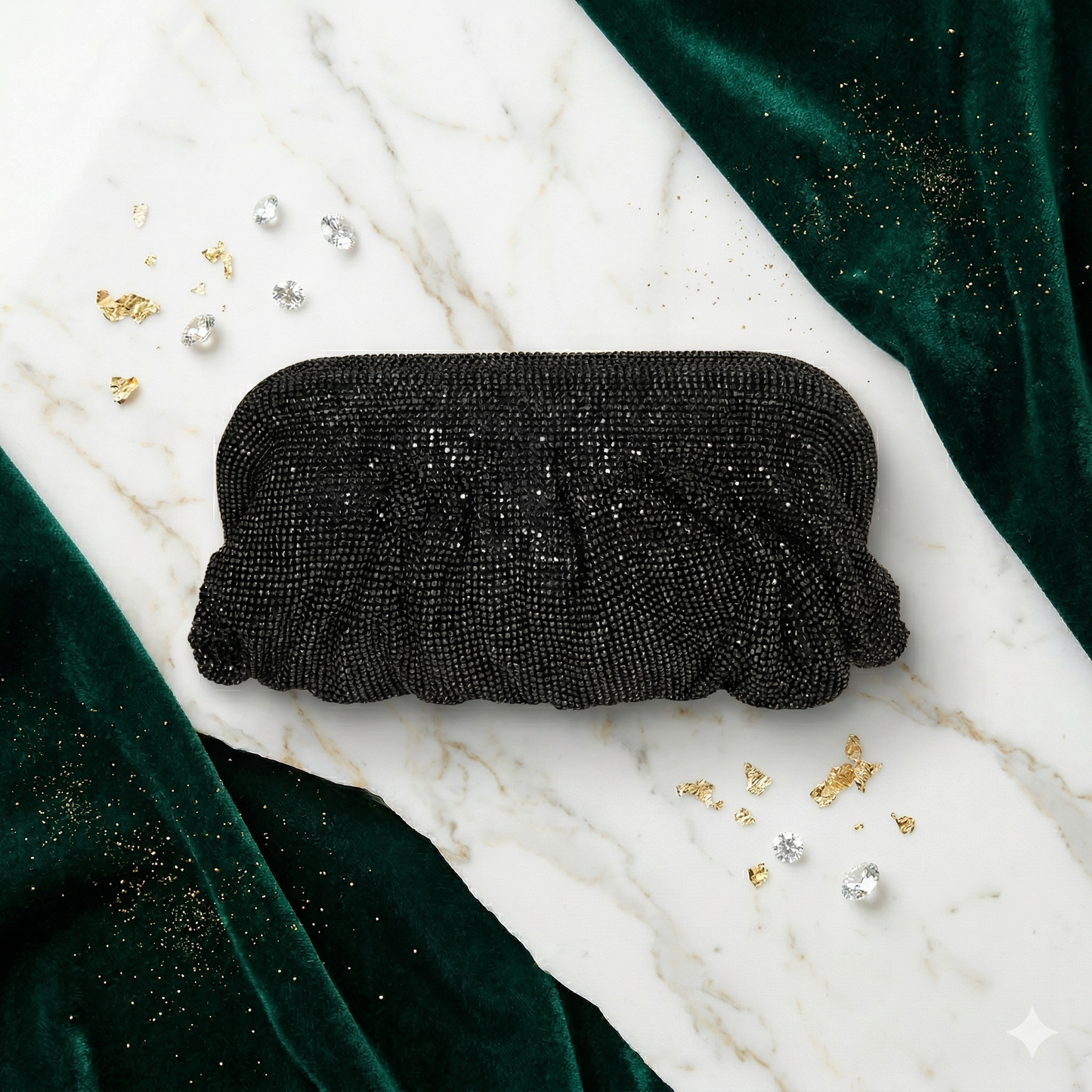 DAHLIA BY SEHAR ZAFAR - Black Stone Clutches