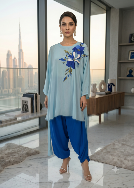 MARIA RAO - Sky Blue Poncho