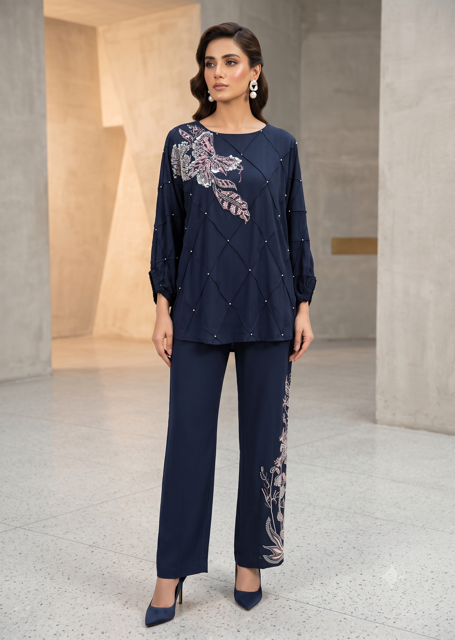 MARIA RAO - Blue pintex cutdana
