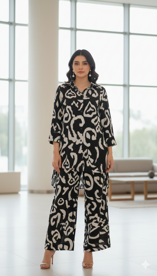 AMNA IQBAL - Black & White Printed