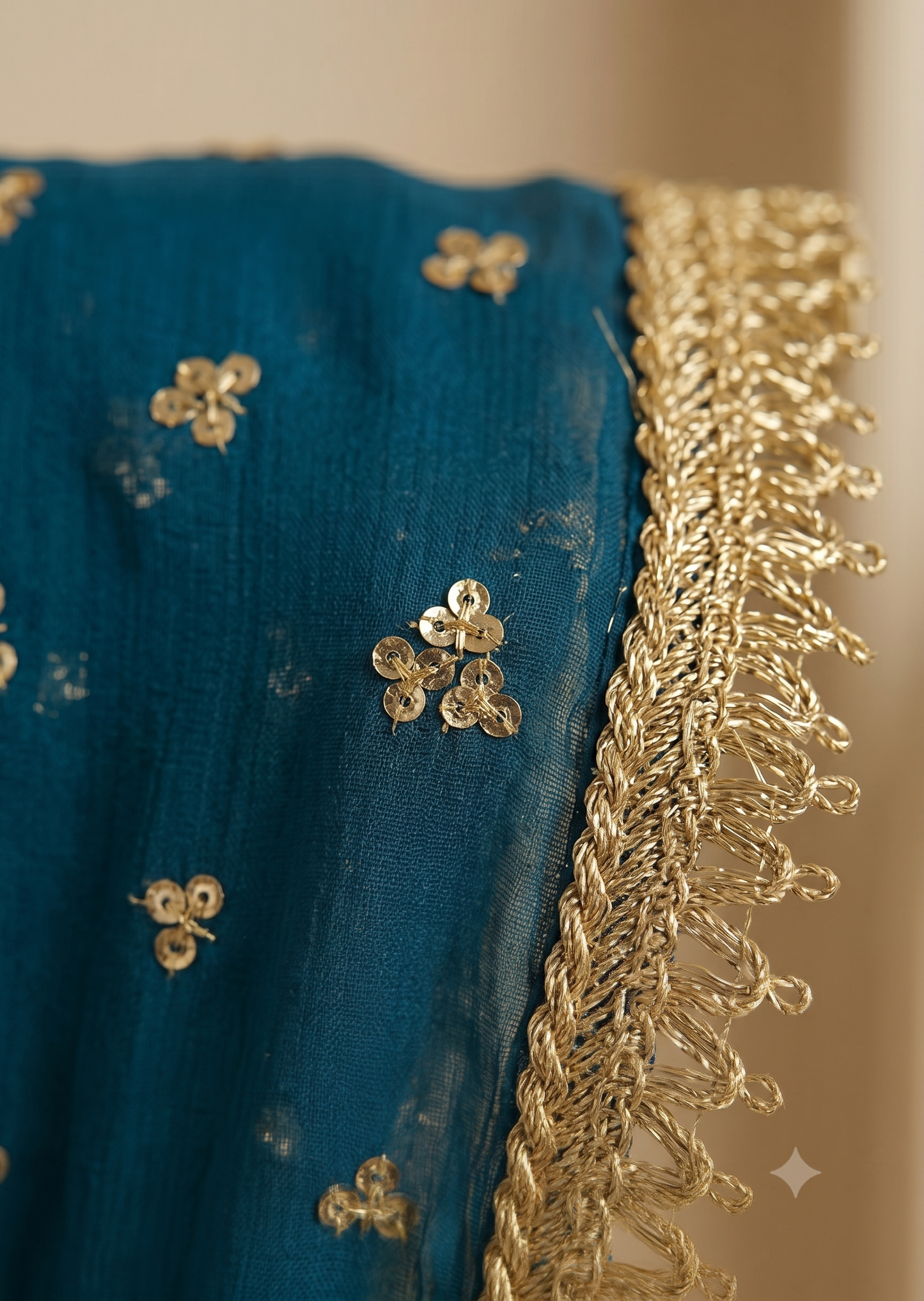SABEEN MANEKIA - Teal Blue Gota Dupatta