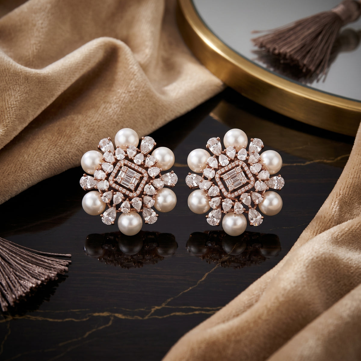 DHALIA BY SEHAR ZAFAR - Rose gold  and pearl