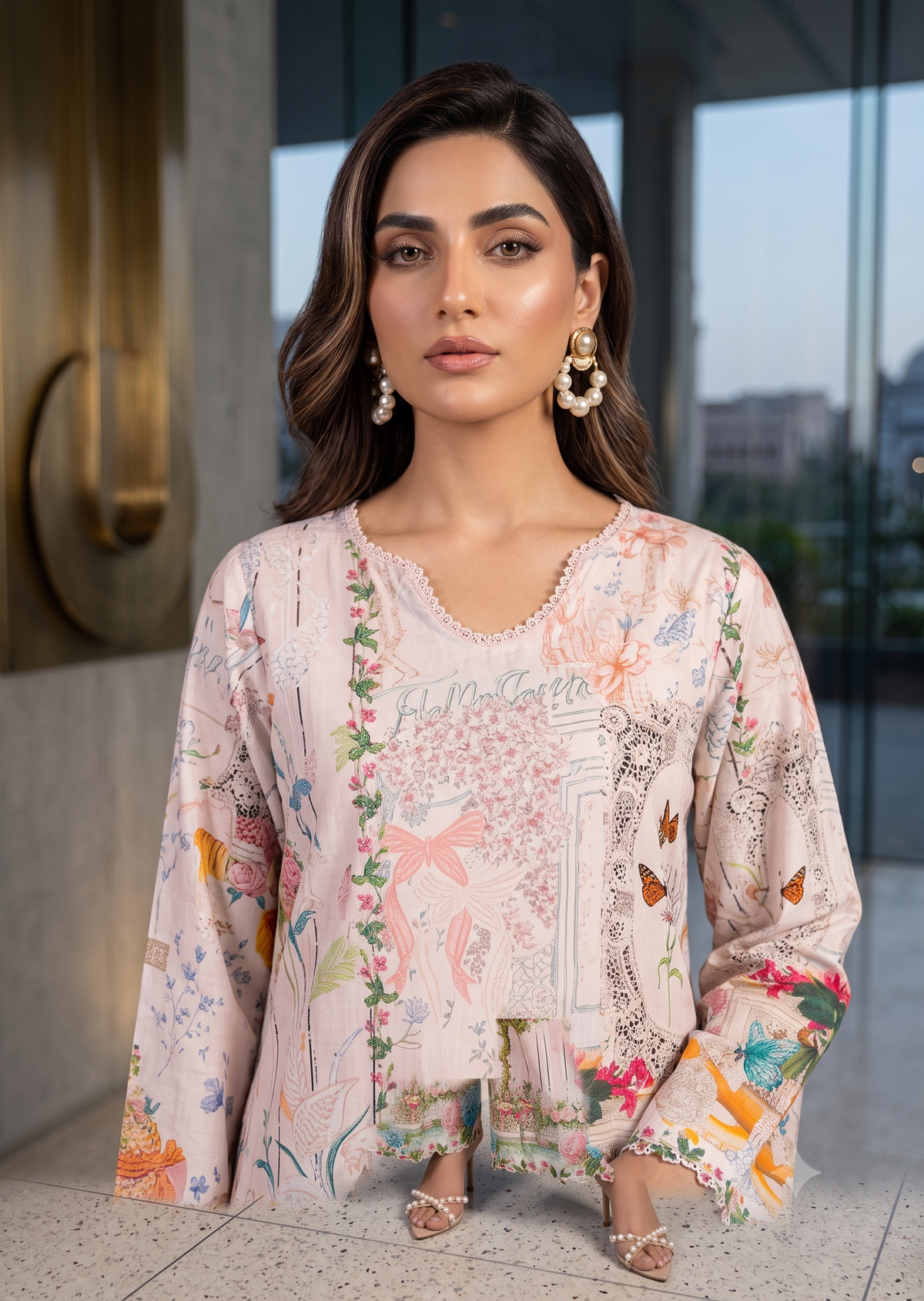 THREADS AND MOTIFS - Light Pink Floral