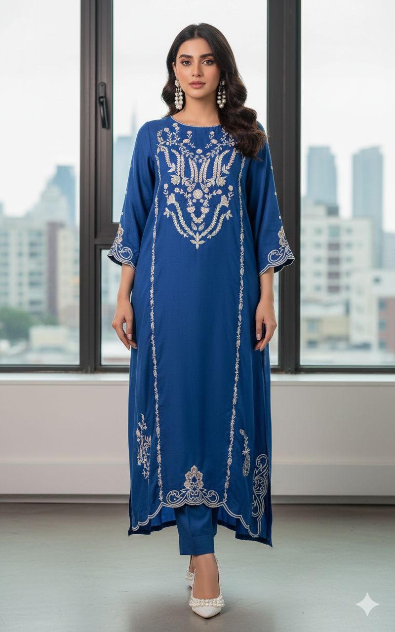 FARAH ZUBAIR - Blue Kaftan