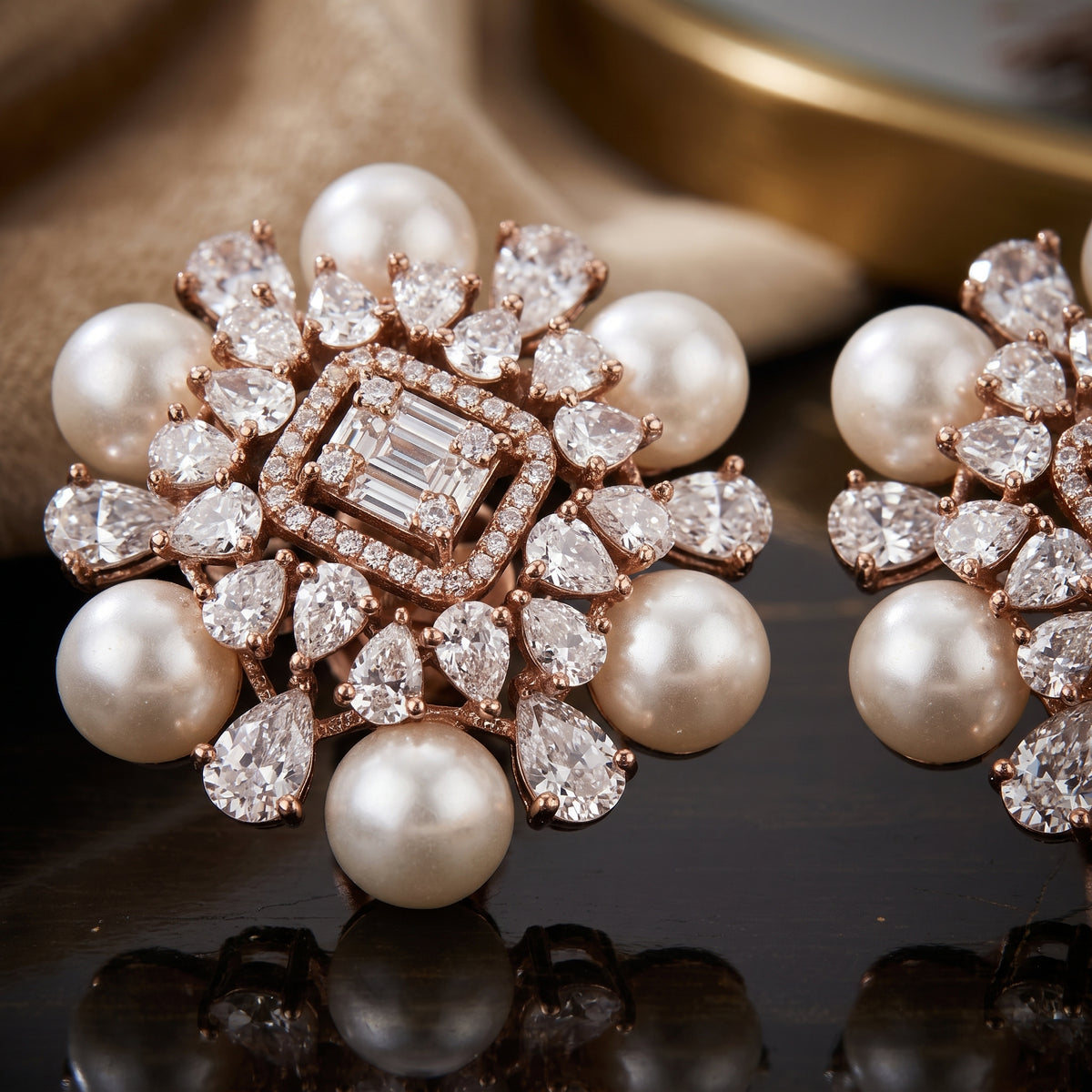 DHALIA BY SEHAR ZAFAR - Rose gold  and pearl