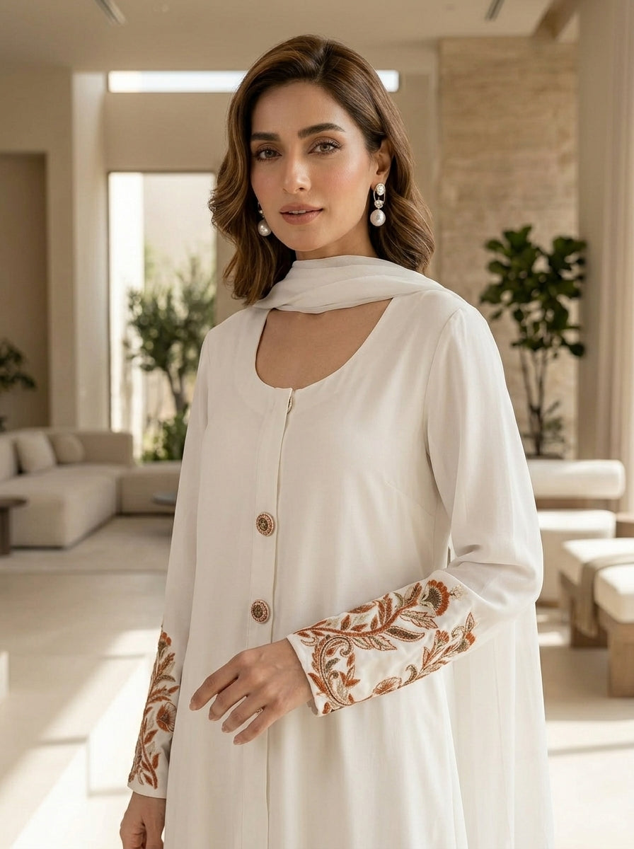 HUMAYUN ALAMGIR ( WOMENSWEAR )-White coat