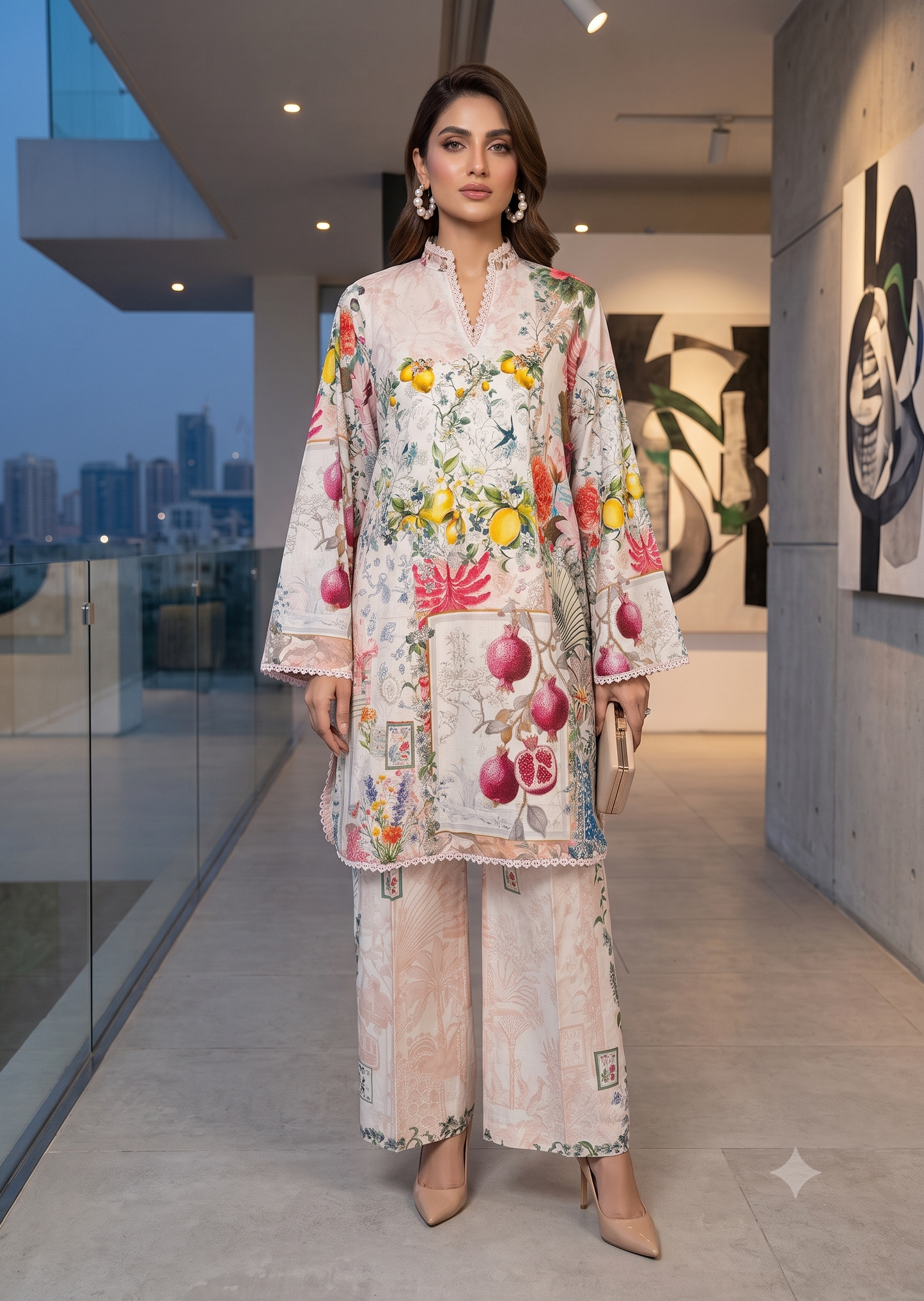 THREADS AND MOTIFS - Light Pink Fruits