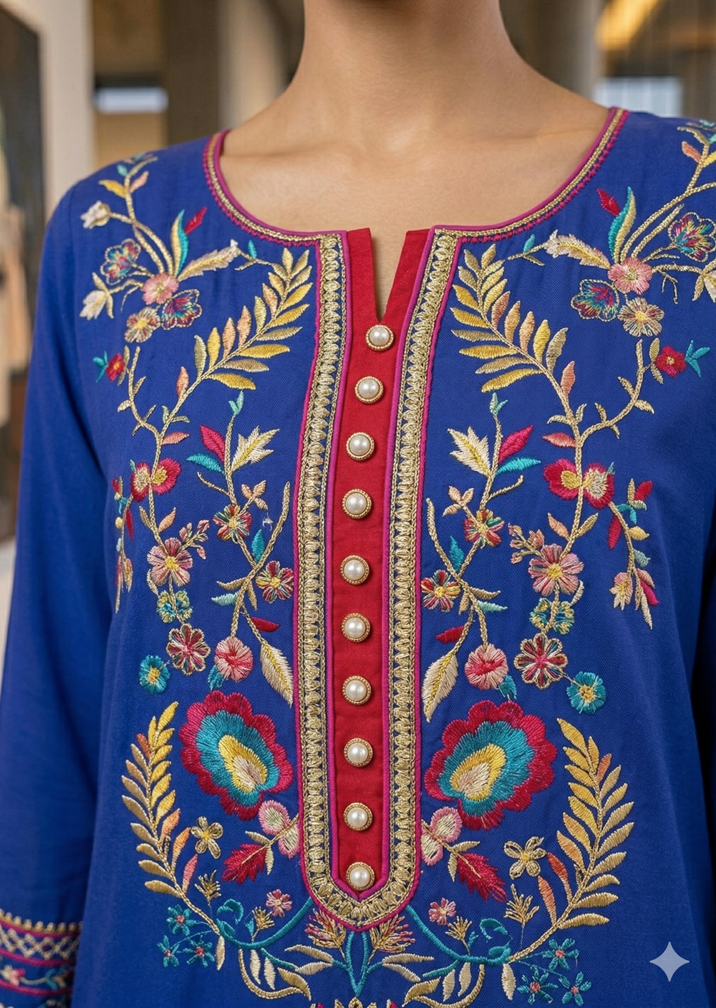MARIA RAO - Blue colorful emb