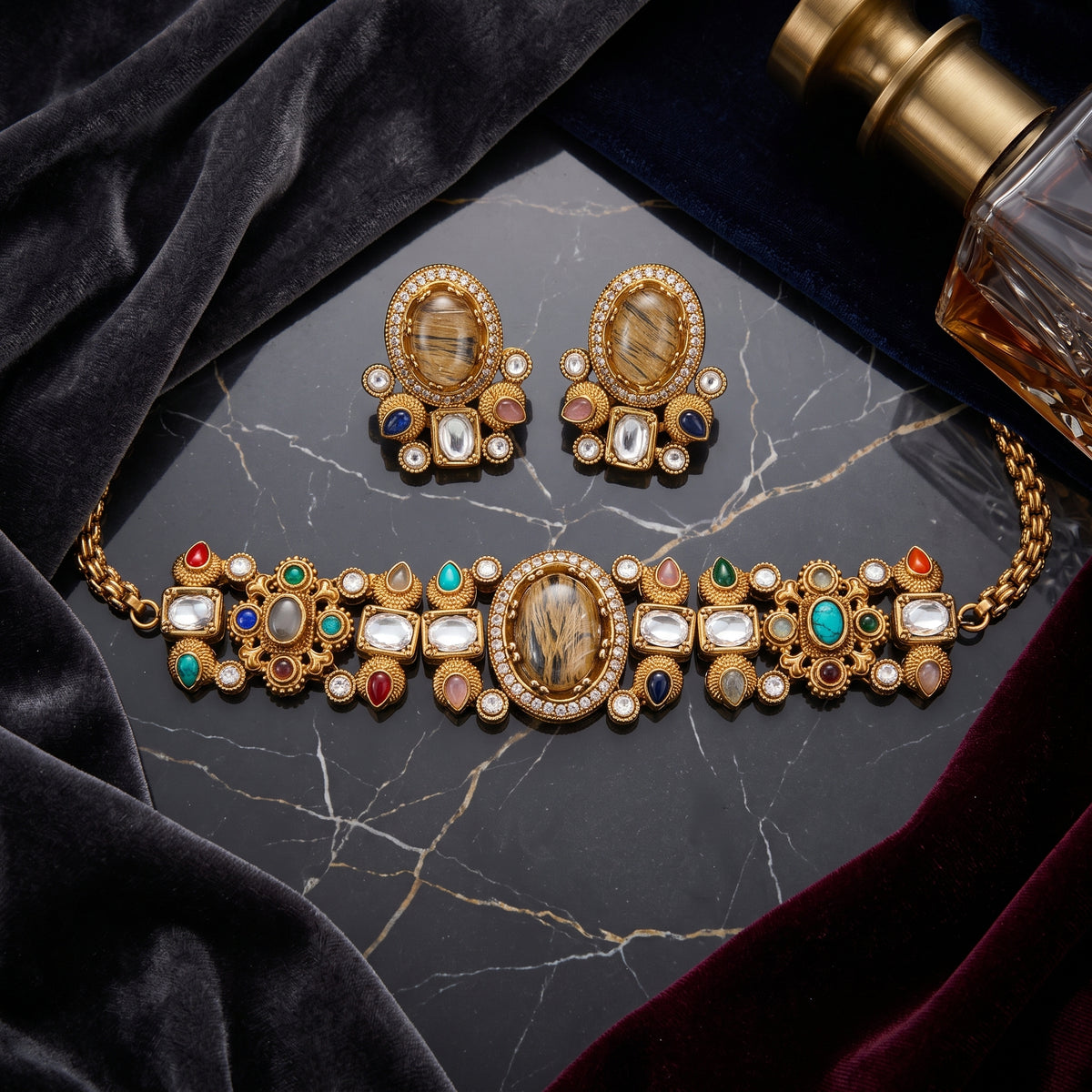 DHALIA BY SEHAR ZAFAR -Multigold set